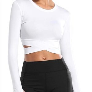 Crop Tops Tummy Cross Fitted Workout
